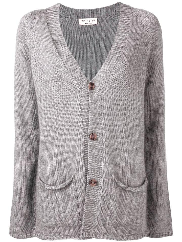 Ma'ry'ya V-neck Cardigan - Grey