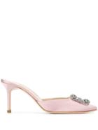 Manolo Blahnik Gem Detail Mules - Pink