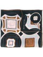 Elie Saab Tile Print Scarf, Women's, Black, Silk