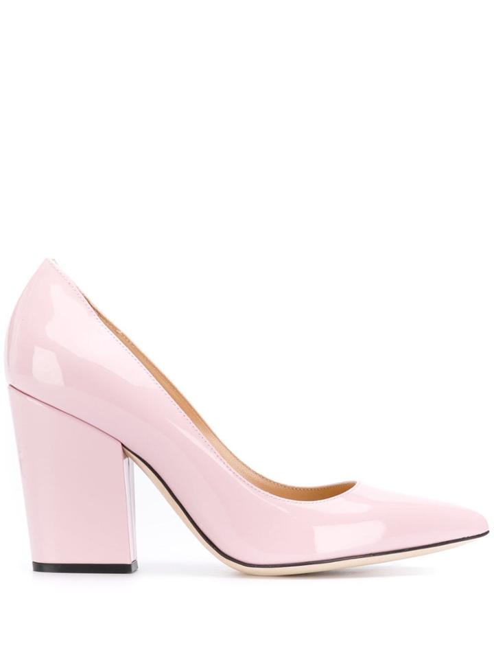 Sergio Rossi Block Heel Pumps - 5816 Blush