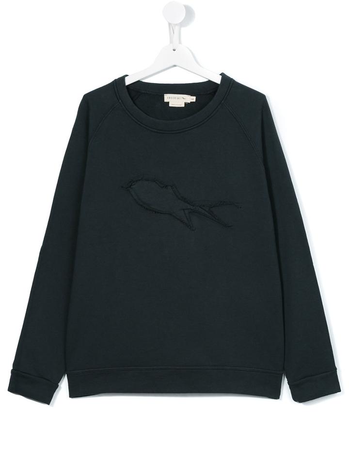 Andorine - Teen Frayed Patch Sweatshirt - Kids - Cotton - 14 Yrs, Grey