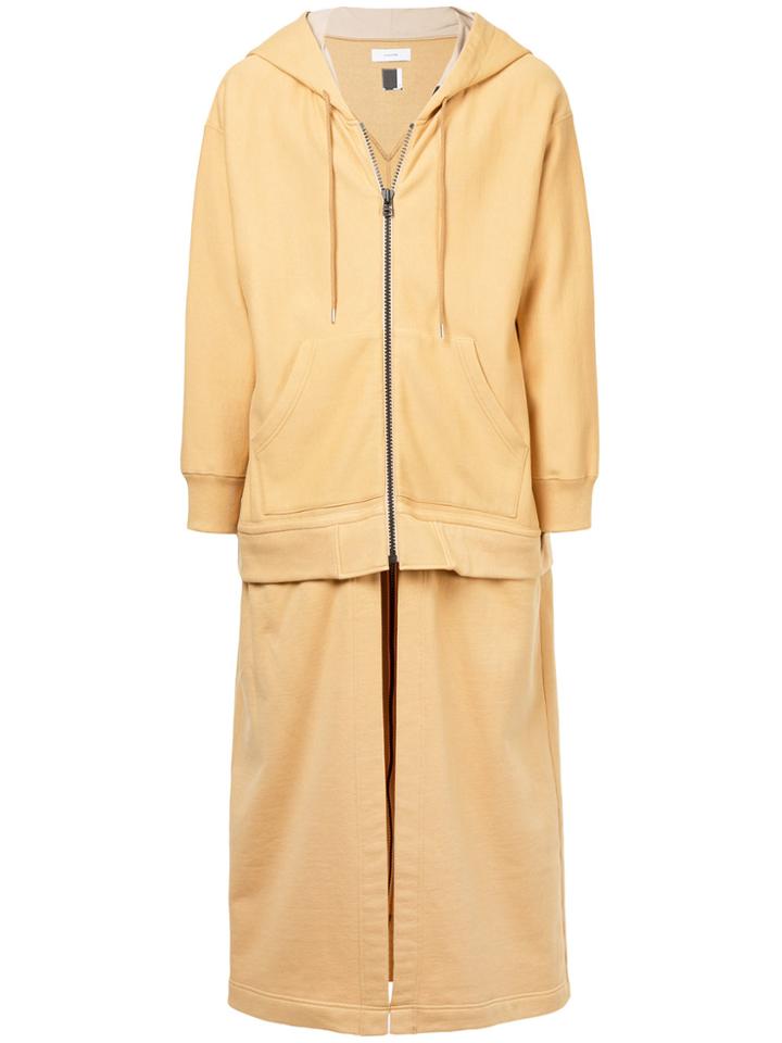 Facetasm Hooded Longline Jacket - Yellow & Orange
