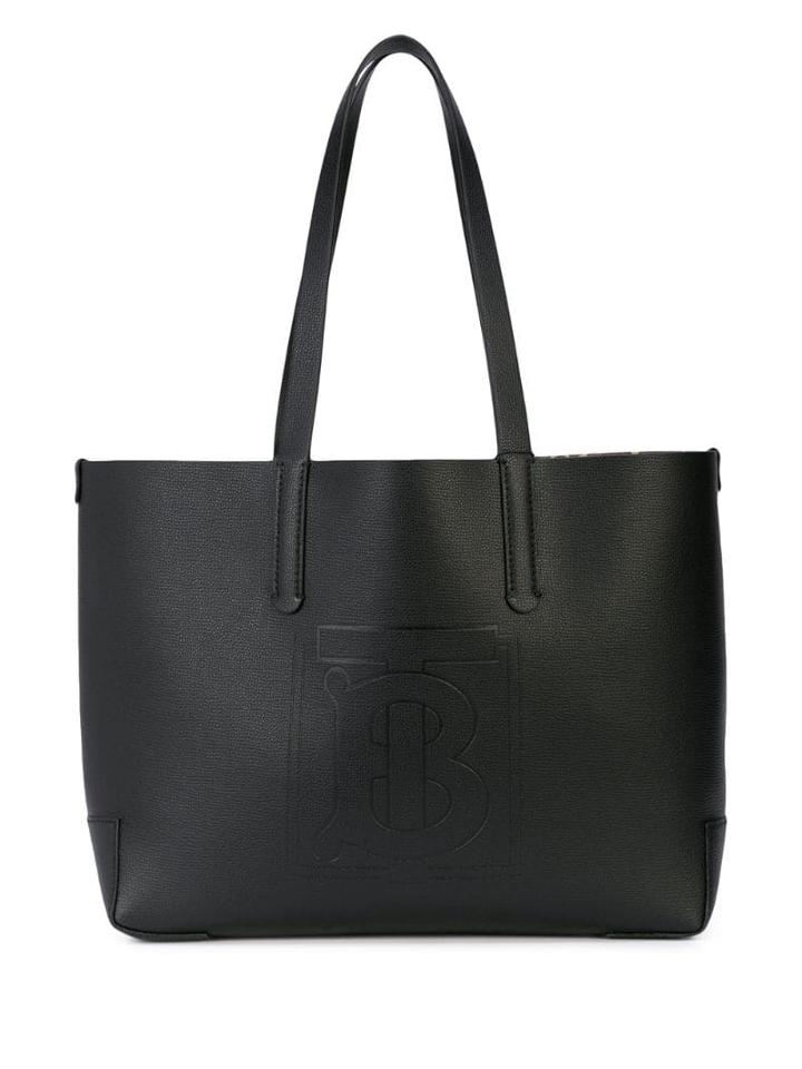 Burberry Embossed Monogram Motif Tote - Black