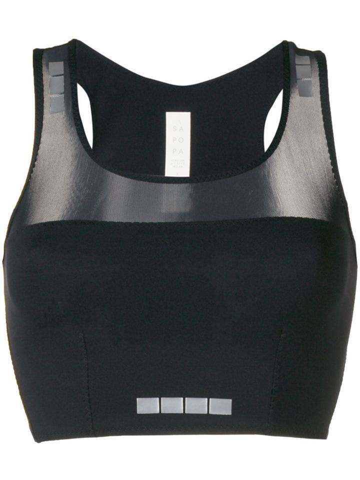 Sàpopa Sheer Panel Sports Bra - Black