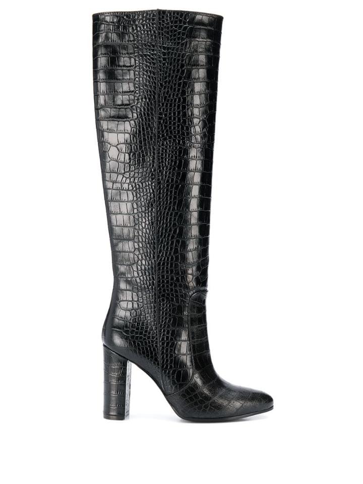 Via Roma 15 Embossed Tall Boots - Black