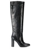 Via Roma 15 Embossed Tall Boots - Black