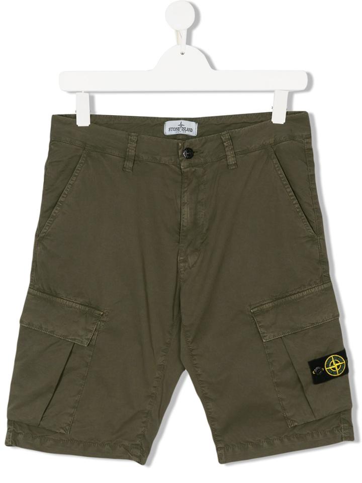 Stone Island Junior Cargo Shorts - Green