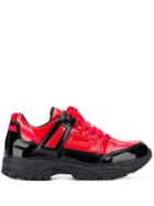 Maison Margiela Two Tone Low Top Sneakers - Red