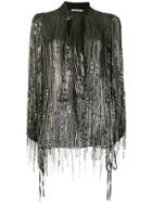 Amen Fringed Sequin Blouse - Black