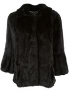 Twin-set Hooded Fur Coat, Women's, Size: Xs, Black, Modacrylic/polyester/viscose