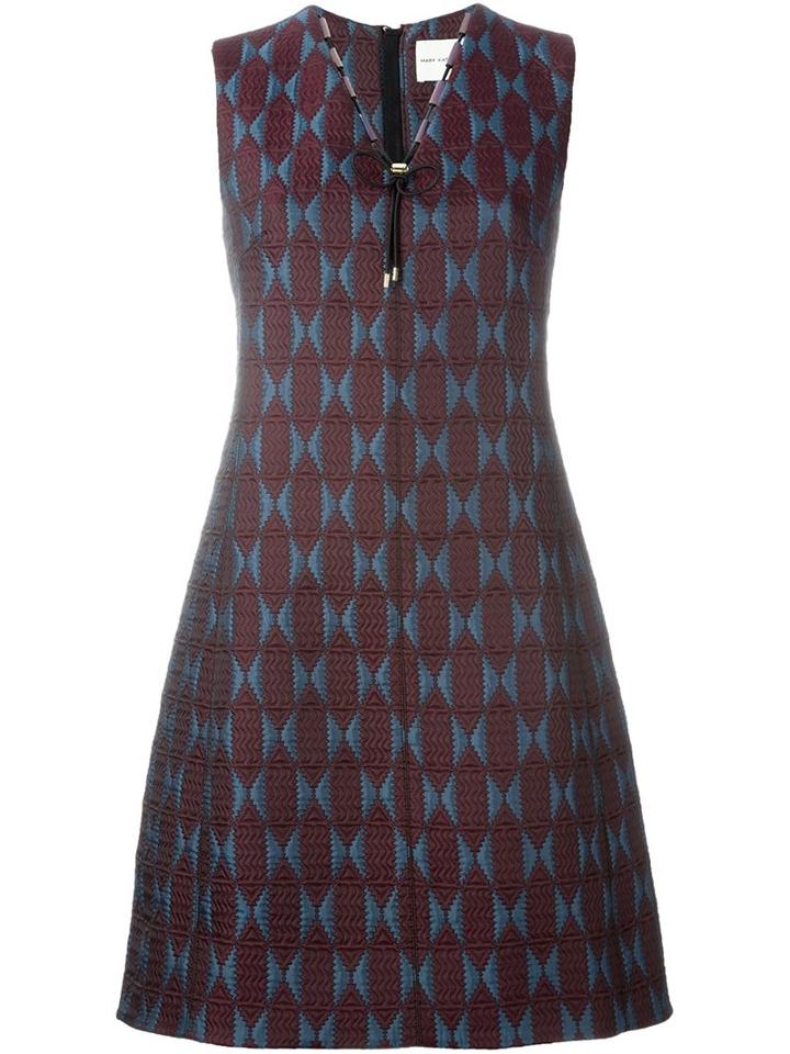 Mary Katrantzou Farfalle Jacquard Sleeveless Dress, Women's, Size: 10, Pink/purple, Cotton/polyamide/polyester