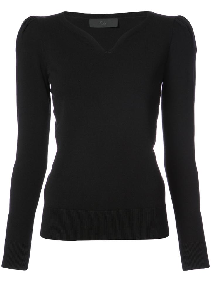 Co V Neck Top - Black
