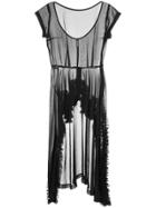 Comme Des Garçons Vintage Ruffle Trim Sheer Dress - Black