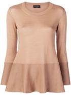 Roberto Collina Flared Knitted Sweater - Nude & Neutrals