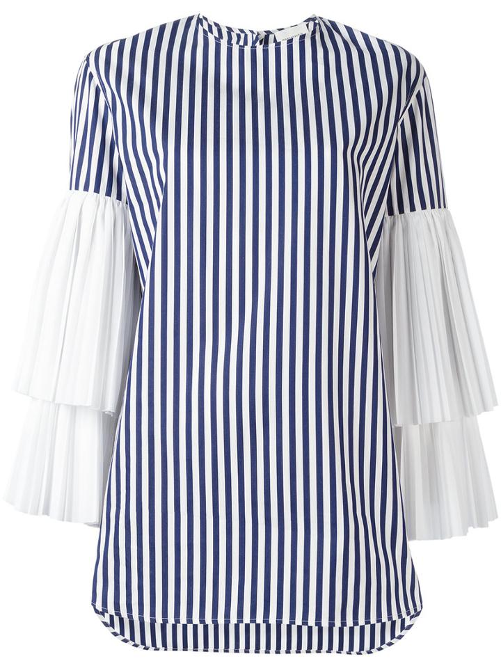 Monographie Striped Blouse, Women's, Size: Xs, White, Cotton