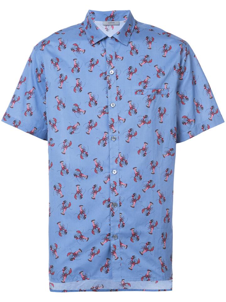Lanvin Short Sleeve Lobster Print Shirt - Blue