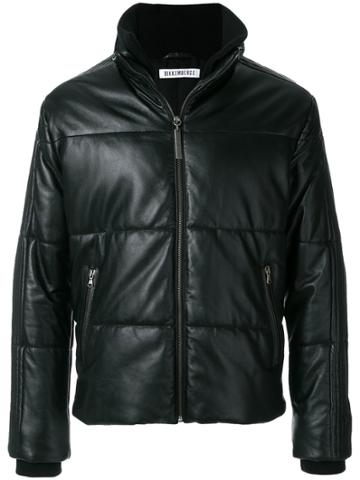 Dirk Bikkembergs Padded Leather Jacket - Black