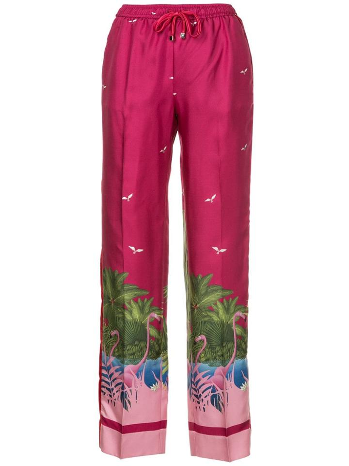 F.r.s For Restless Sleepers Flamingo Print Trousers - Purple