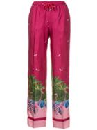 F.r.s For Restless Sleepers Flamingo Print Trousers - Purple