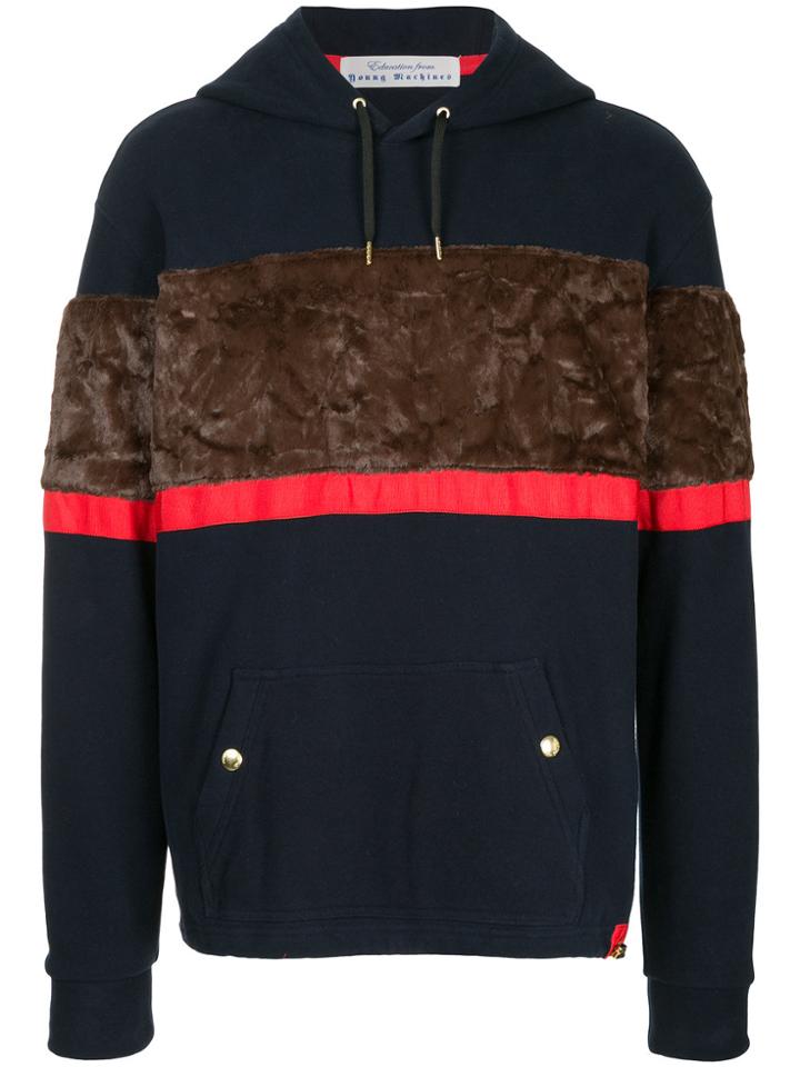 Education From Youngmachines Colour Block Hoodie - Blue