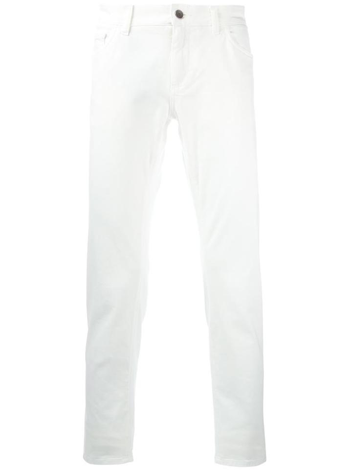 Dolce & Gabbana Straight Leg Jeans, Men's, Size: 52, White, Cotton/spandex/elastane