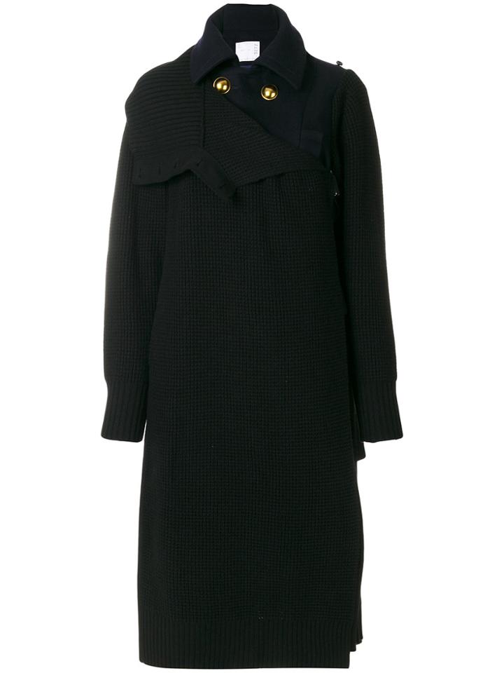 Sacai Cardigan Overlay Coat - Blue