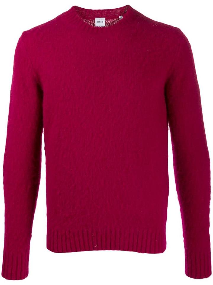 Aspesi Slim-fit Crew Neck Jumper - Red