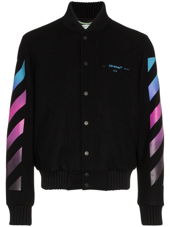 Off-white Diag Gradient Varsity Jacket - Black