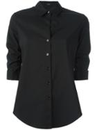 Gathered Three-quarters Sleeve Shirt, Women's, Size: 34, Black, Cotton/polyester/spandex/elastane, Steffen Schraut