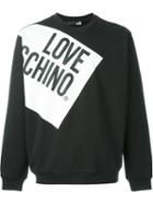 Love Moschino Love Print Sweatshirt, Men's, Size: L, Black, Cotton