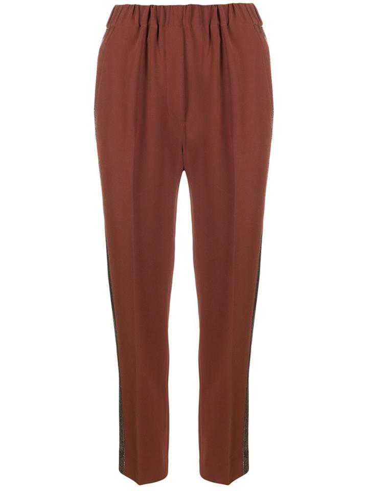 Antonelli Metallic Side-band Trousers - Brown