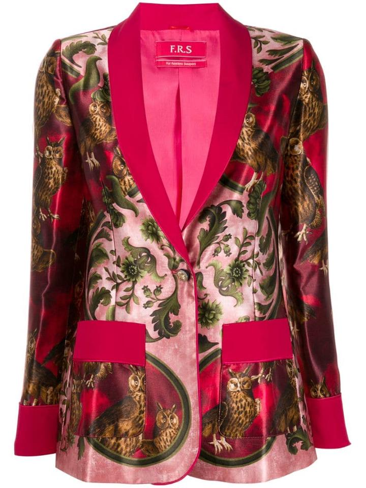 F.r.s For Restless Sleepers Owl Print Blazer - Pink