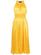 Kitx Embroidered Flared Midi Dress - Yellow & Orange