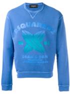 Dsquared2 Honolulu Shaper Of Boards Sweatshirt, Men's, Size: Small, Blue, Cotton