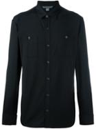 John Varvatos Patch Pocket Shirt, Men's, Size: Medium, Black, Silk/cotton