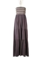Harare - Patterned Maxi Dress - Women - Cotton - S, Grey, Cotton