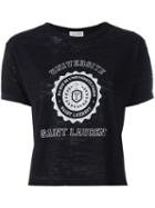 Saint Laurent Printed T-shirt, Women's, Size: Xs, Black, Cotton