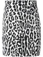 Alexandre Vauthier Leopard Print Mini Skirt, Women's, Size: 38, Black, Polyester/viscose/spandex/elastane