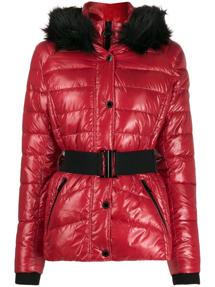 Barbour Fur Collar Puffer Jacket - Red