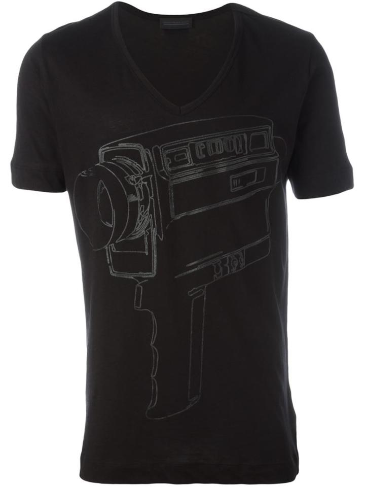 Diesel Black Gold Camera Print T-shirt, Men's, Size: L, Cotton