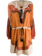 Alberta Ferretti Cowboy Panel Dress - Brown