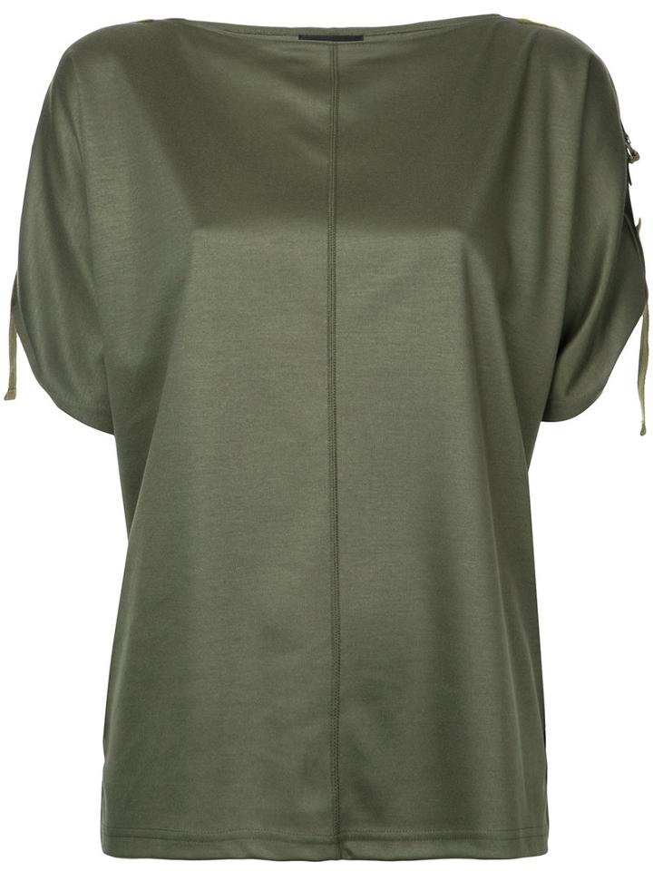 G.v.g.v. - Taped Dolman Sleeve T-shirt - Women - Cotton/tencel - Xs, Women's, Green, Cotton/tencel