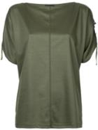 G.v.g.v. - Taped Dolman Sleeve T-shirt - Women - Cotton/tencel - Xs, Women's, Green, Cotton/tencel