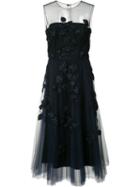 Carolina Herrera - Embroidered Tulle Dress - Women - Silk/polyester - 6, Blue, Silk/polyester