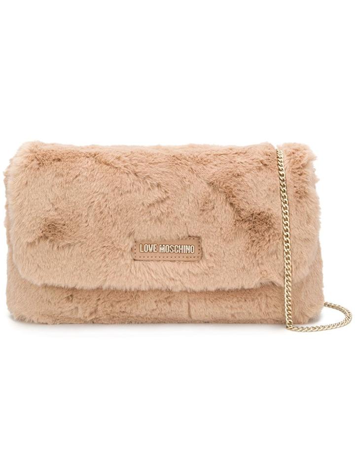 Love Moschino Faux Fur Crossbody - Neutrals
