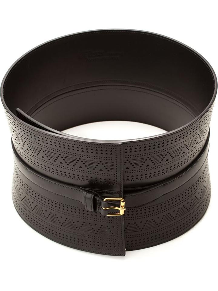 Alexander Mcqueen Bridle Corset Belt, Women's, Size: 70, Black, Calf Leather/metal (other)