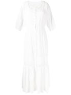 Love Shack Fancy Long Callan Dress - White