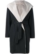 Max Mara Hooded Belt Coat, Women's, Size: 44, Blue, Polyester/cotton