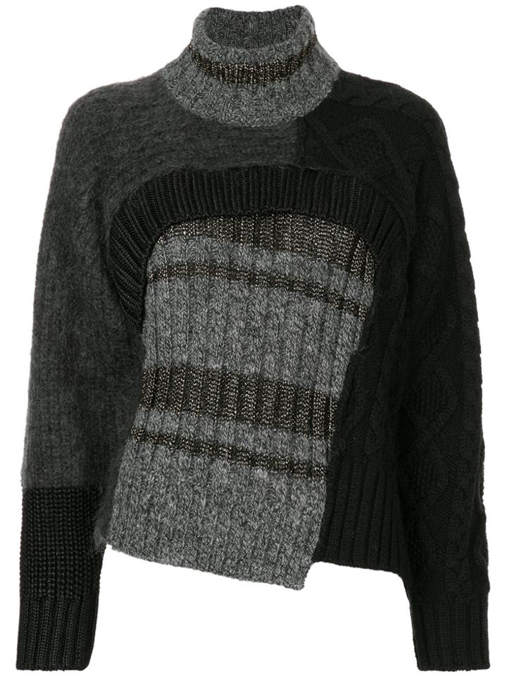 Kolor Striped Jumper - Black