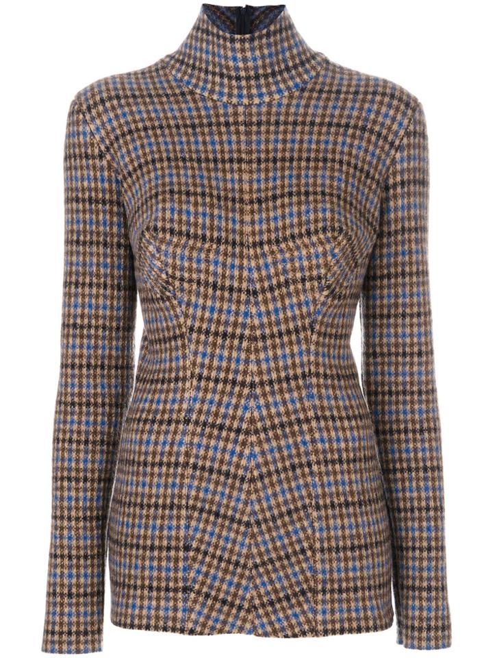 Stella Mccartney Checked Turtleneck - Brown